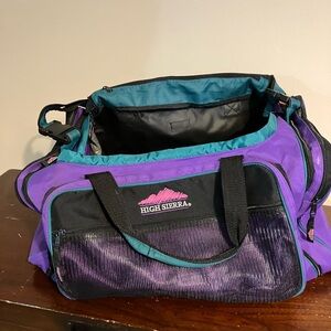 High Sierra Purple and Black Duffel Bag
